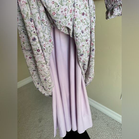 Tuckernuck Hyacinth House Cali Lilac Jacquard Floral Smocked Midi Dress Medium - Picture 7 of 13